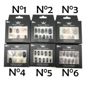 Uñas Postizas Colores con Pegamento 12 Tamaños Cubierta Completa