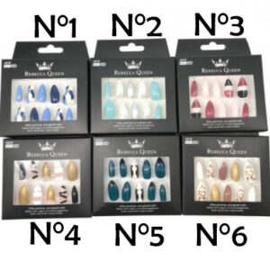 Uñas Postizas Colores con Pegamento 12 Tamaños Cubierta Completa