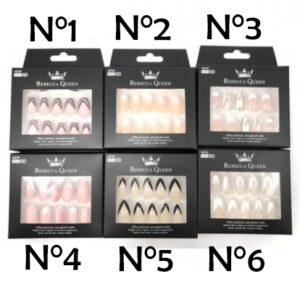 Uñas Postizas Colores con Pegamento 12 Tamaños Cubierta Completa