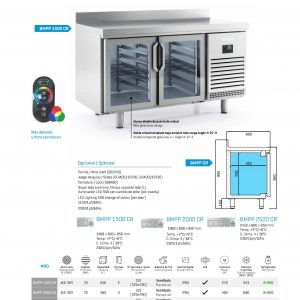 Mesa refrigerada con puertas cristal Glass door undercounter refrigerator