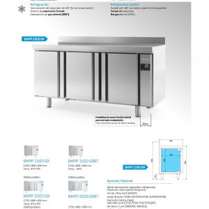 Mesa refrigerada pre-instalada