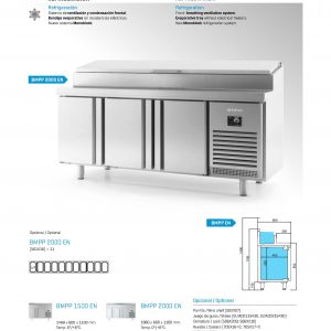 Mesa refrigerada para ensaladas