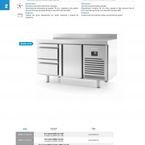 Mesa refrigerada con cajones