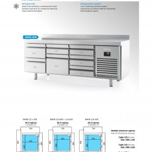 Mesa refrigerada con cajone