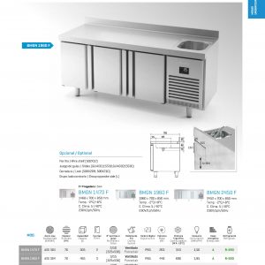 Mesa refrigerada con fregadero