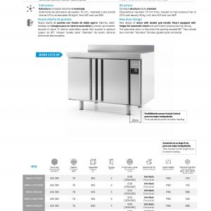 Mesa refrigerada pre-instalada