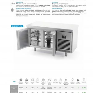 Mesa refrigerada central puertas a dos caras