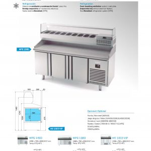 Mesa refrigerada pizza