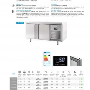 Mesa refrigeración y congelación euronorma 600 x 400 para pastelería