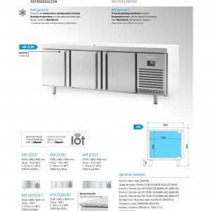 Mesa refrigeración y congelación euronorma 600 x 400 para pastelería