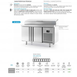 Mesa refrigerada euronorma 600 x 400 para ensaladas, pizza y pastelería