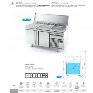 Mesa refrigerada pizza Lucena