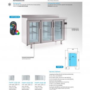 Remote back-bar counter refrigerator