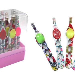 Pinza de depilación de ceja con agujeros de decoración