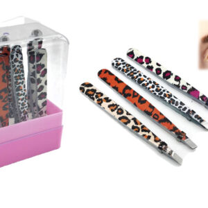 Pinza de depilación de ceja con diseño de leopardo