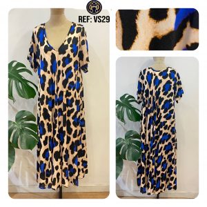 Vestido Largo Animal Print Queen VS29