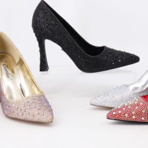 Zapato de tacón de pico con lentejuelas