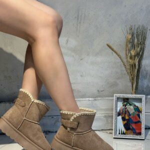 Bota alta marrón de pelo