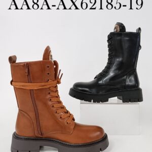 Bota militar de mujer media de cuero