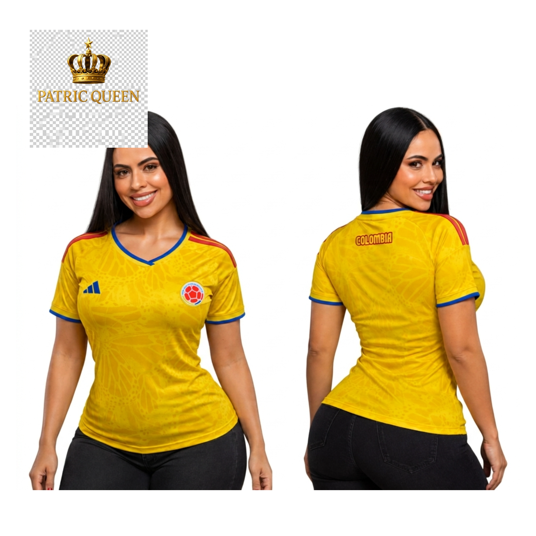 Camiseta de Colombia para Mujer Ajustada Casual Sport - Edición Especial | PatricQueen