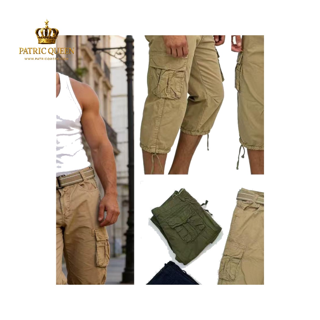 Pantalón Cargo Pirata Hombre Multibolsillos con Ajuste de Cordón | PatricQueen