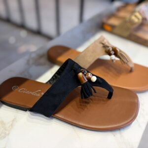 Sandalia Plana de Dedo estilo Boho con Borlas y Cuentas | PatricQueen