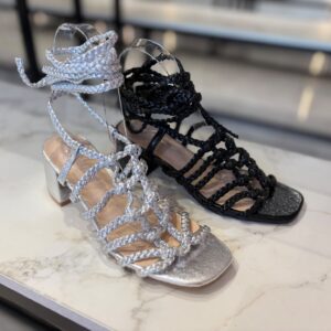 Sandalia de Vestir con Pedrería Joya Multicolor y Tacón Bajo | PatricQueen
